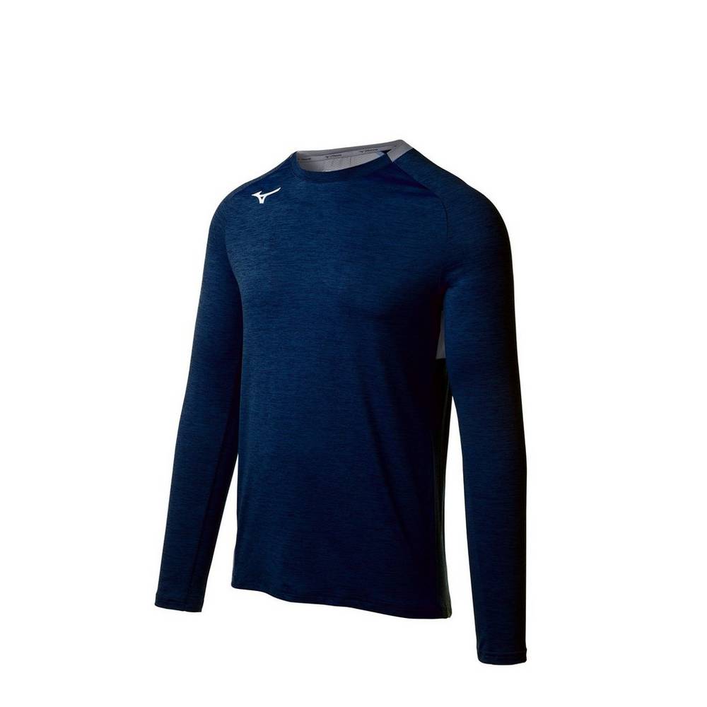 Mizuno Men's Alpha Long Sleeve Tops Navy (530051-VMD)